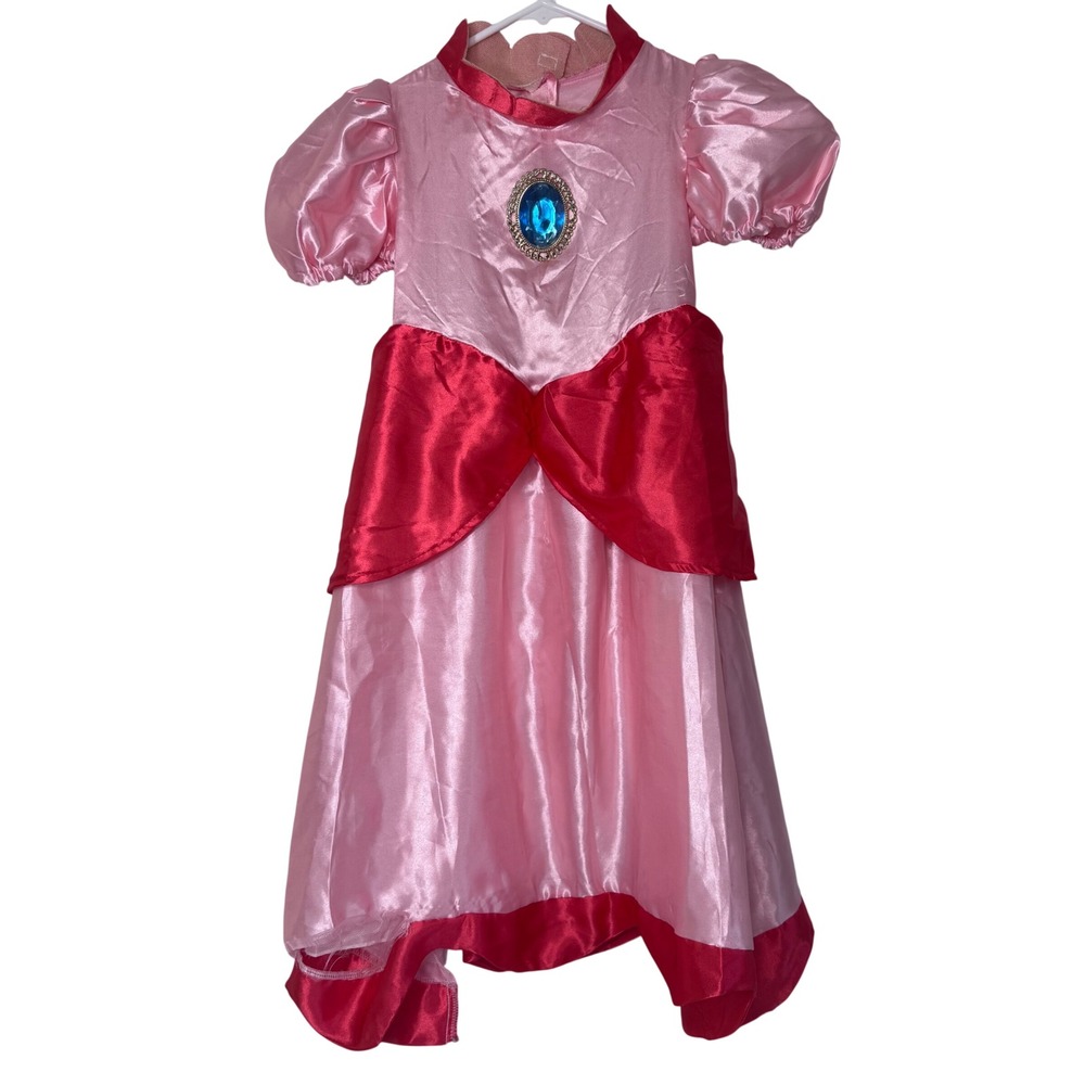 Rubies Princess Peach Costume Dress Girls Small 4-6 Pink Super Mario Nintendo